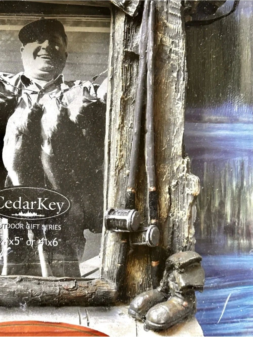 Cedar Key Picture Frame Fishing Cabin 4x6 or 3.5x5 Resin Tabletop/Hanging